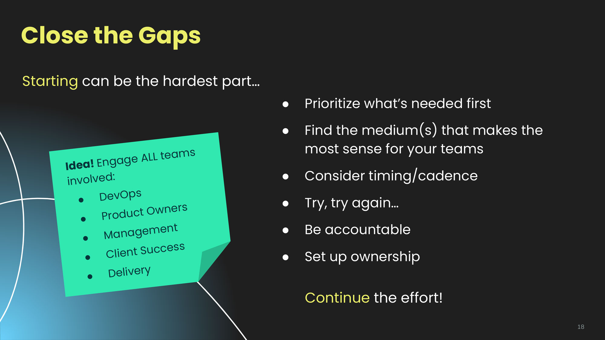 slide offering tips on how to build an ecosystem
