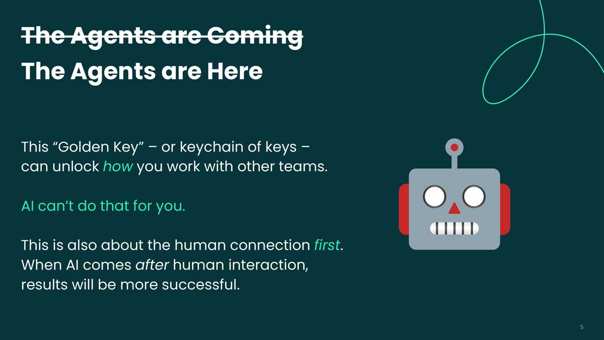 slide emphasizing the importance of human connection in the era of AI